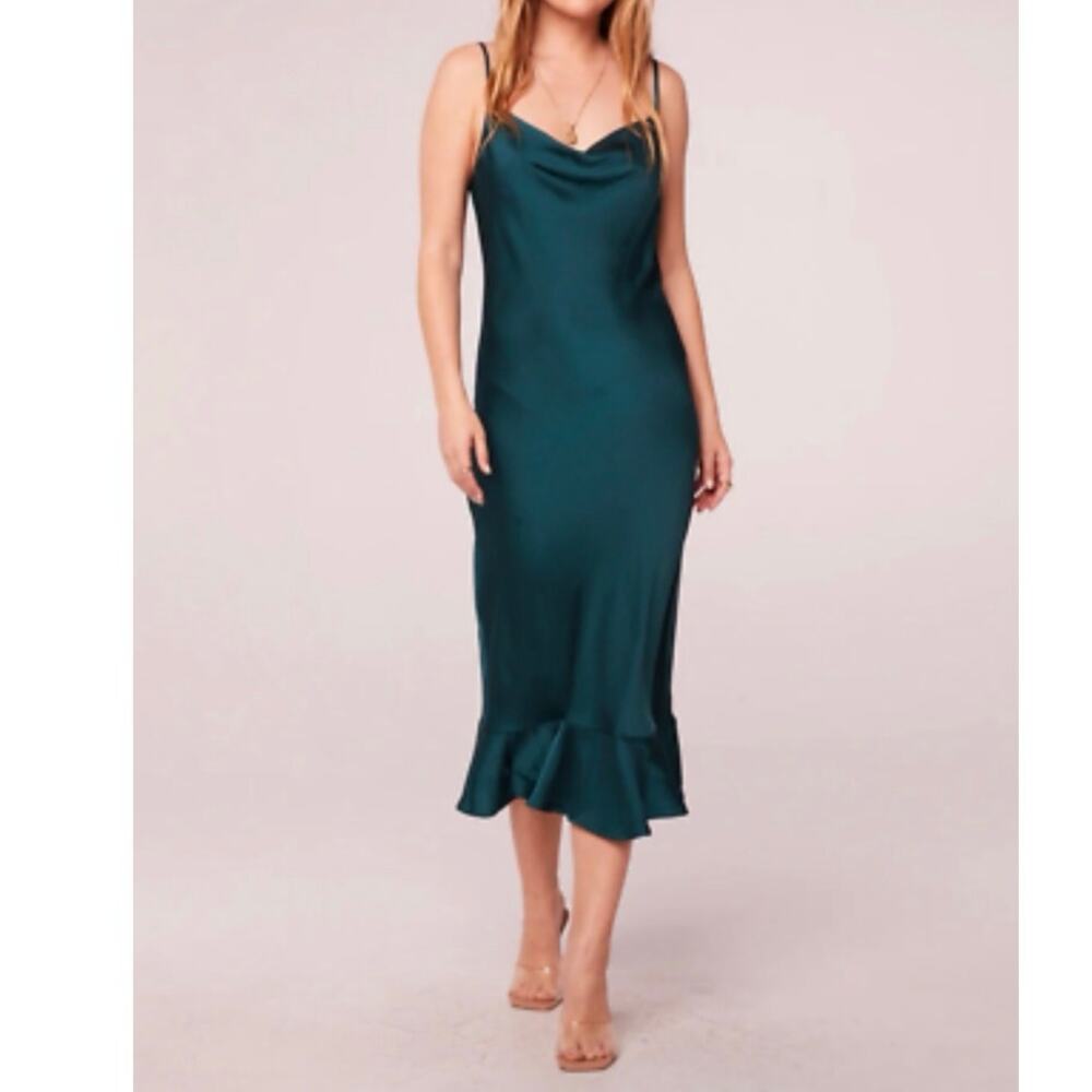 Band of the Free NWT Emerald Green Satin Slip Dress Size Large